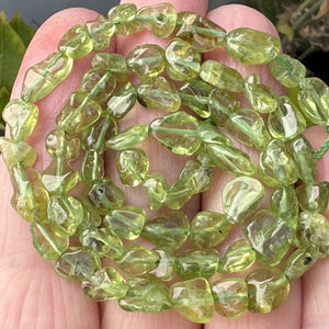 Peridot 5-8mm nuggets natural gemstone beads 40cm strand - Oz Beads 