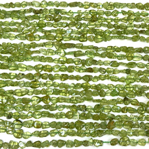 Peridot 5-8mm nuggets natural gemstone beads 40cm strand - Oz Beads 