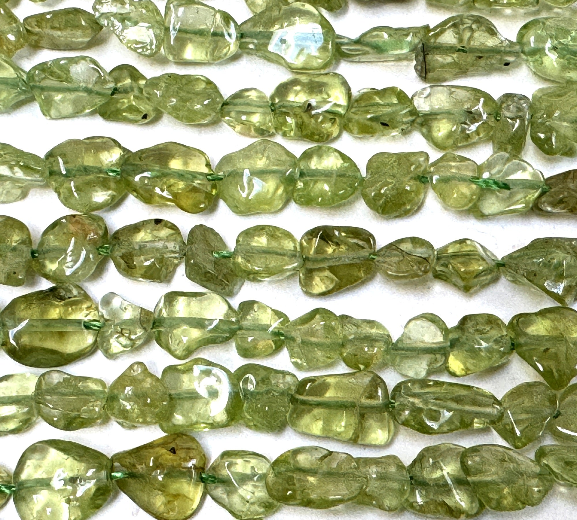 Peridot 5-8mm nuggets natural gemstone beads 40cm strand - Oz Beads 