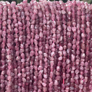 Pink Tourmaline 4-5mm tiny nuggets natural gemstone beads 15.5" strand - Oz Beads 