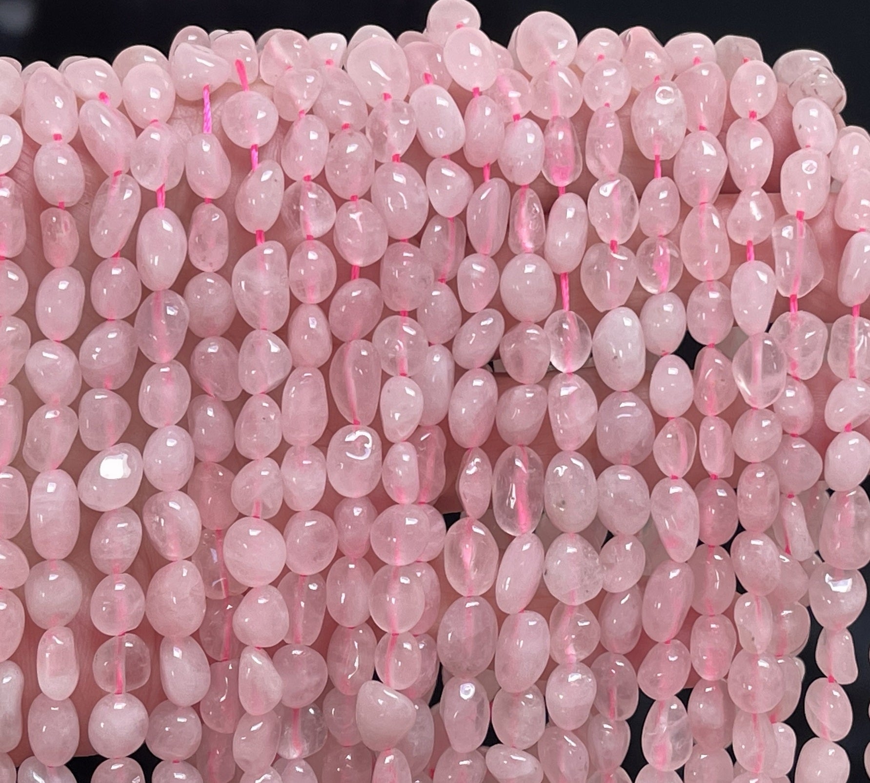 Rose Quartz 7-10mm nuggets natural gemstone beads 16" strand