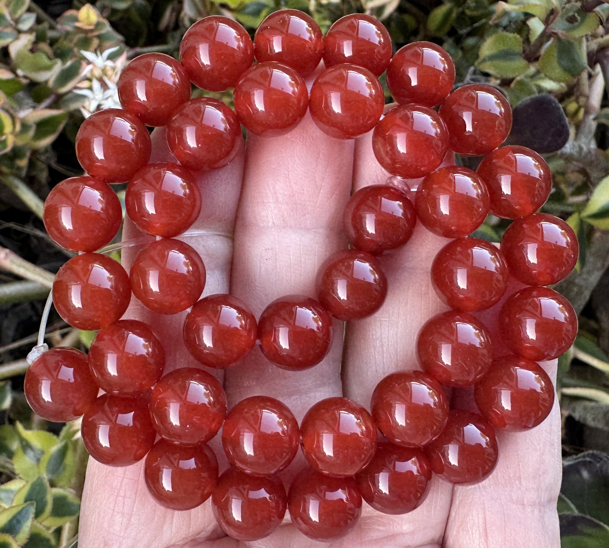 Red Carnelian Agate 10mm round gemstone beads 15" strand - Oz Beads