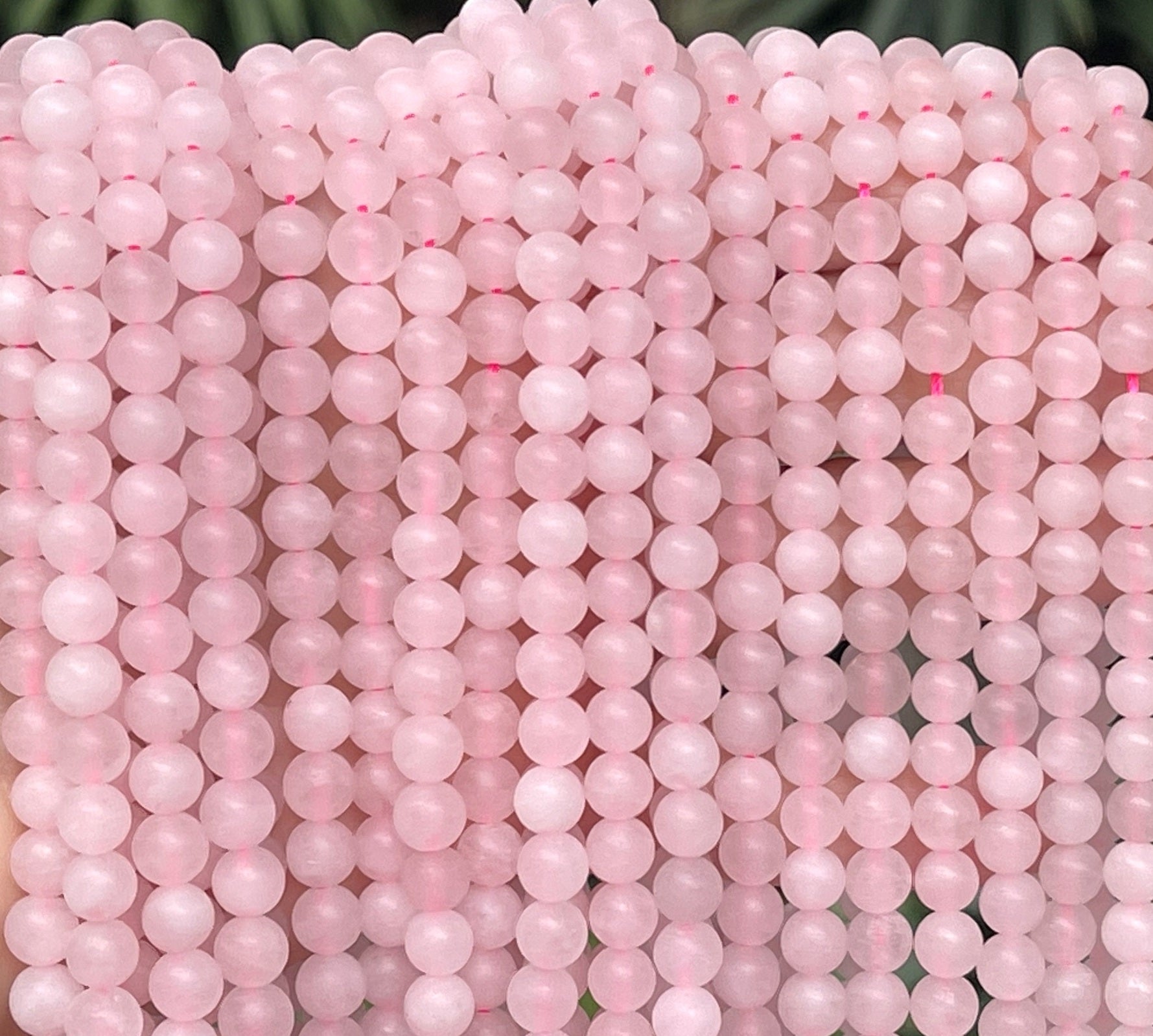 Rose Quartz matte 6mm round natural gemstone beads 15.5" strand