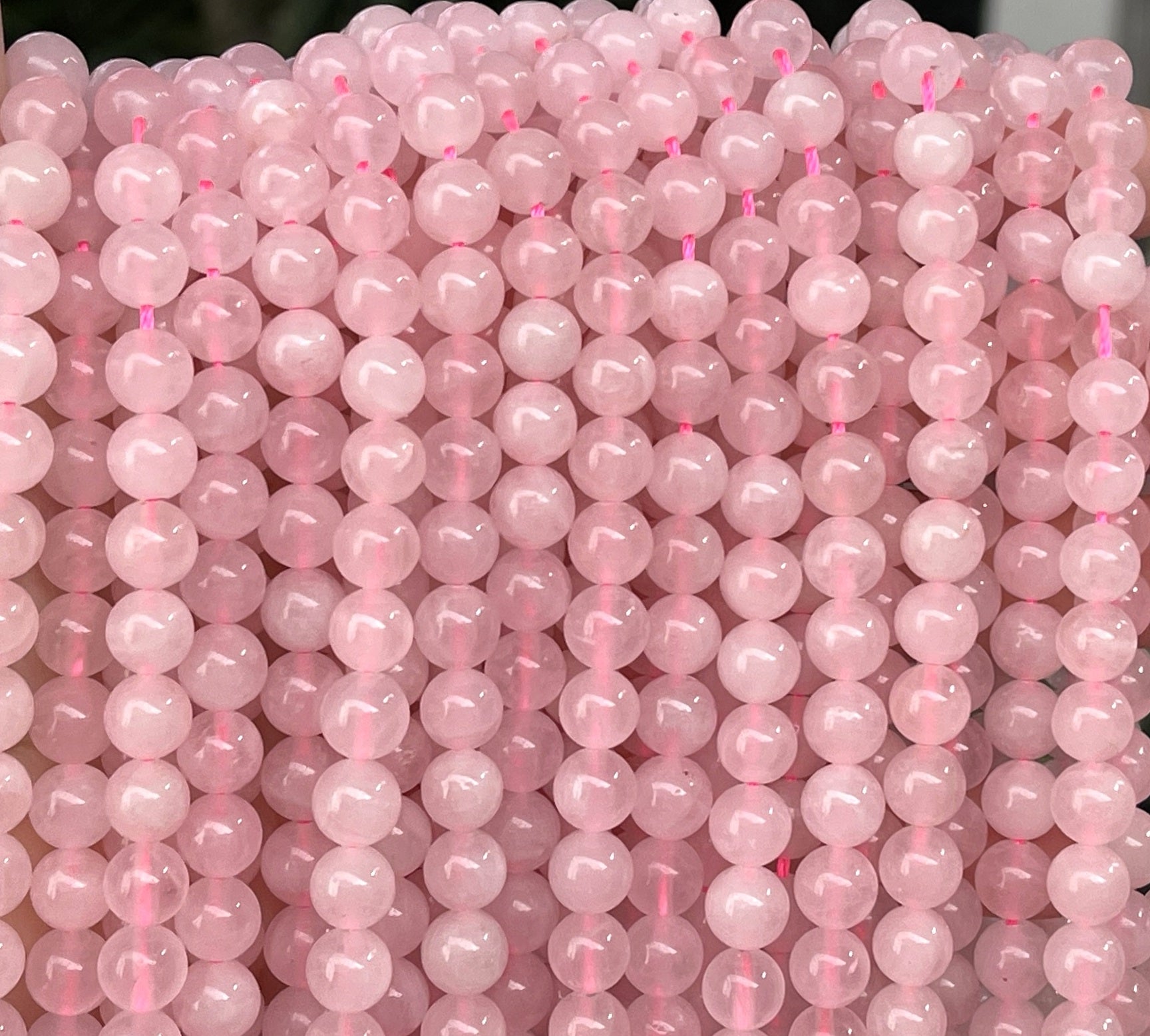 Rose Quartz 8mm round natural gemstone beads 15.5" strand