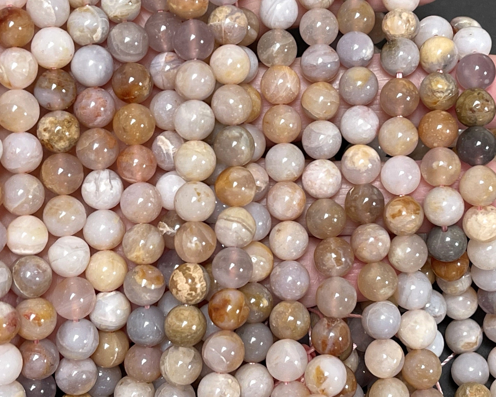 Australian Agate 8mm round natural gemstone beads 15.5" strand