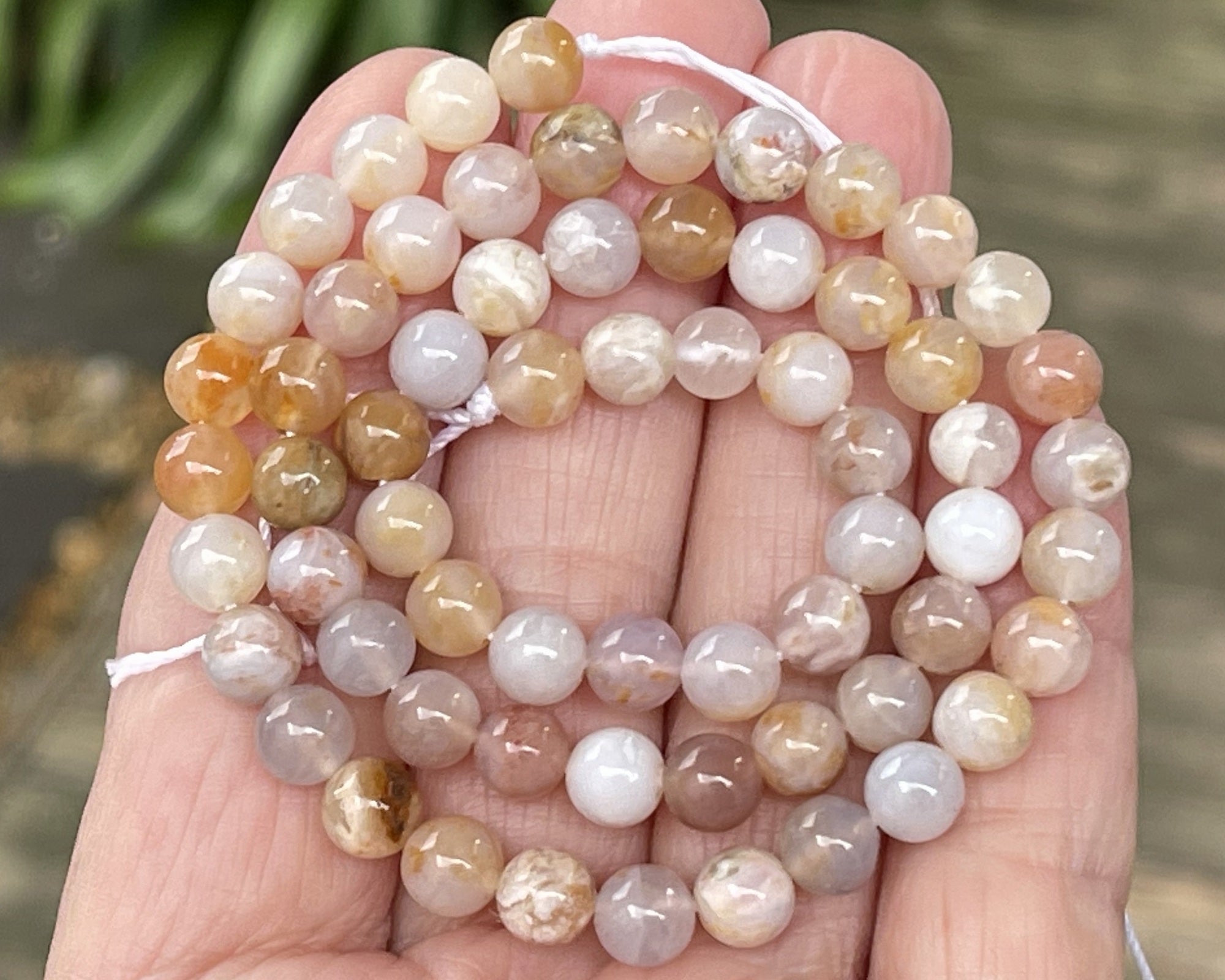 Australian Agate 6mm round natural gemstone beads 15.5" strand