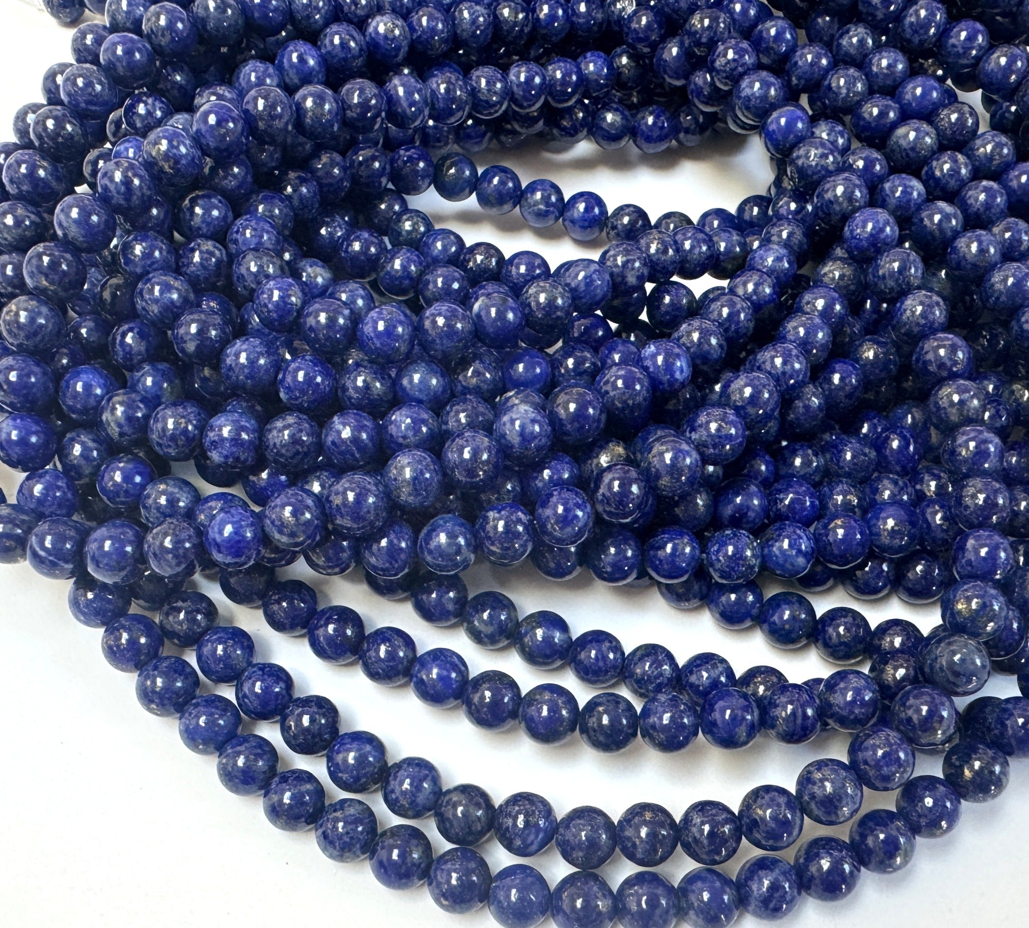 Lapis Lazuli 6mm round natural gemstone beads 39cm strand