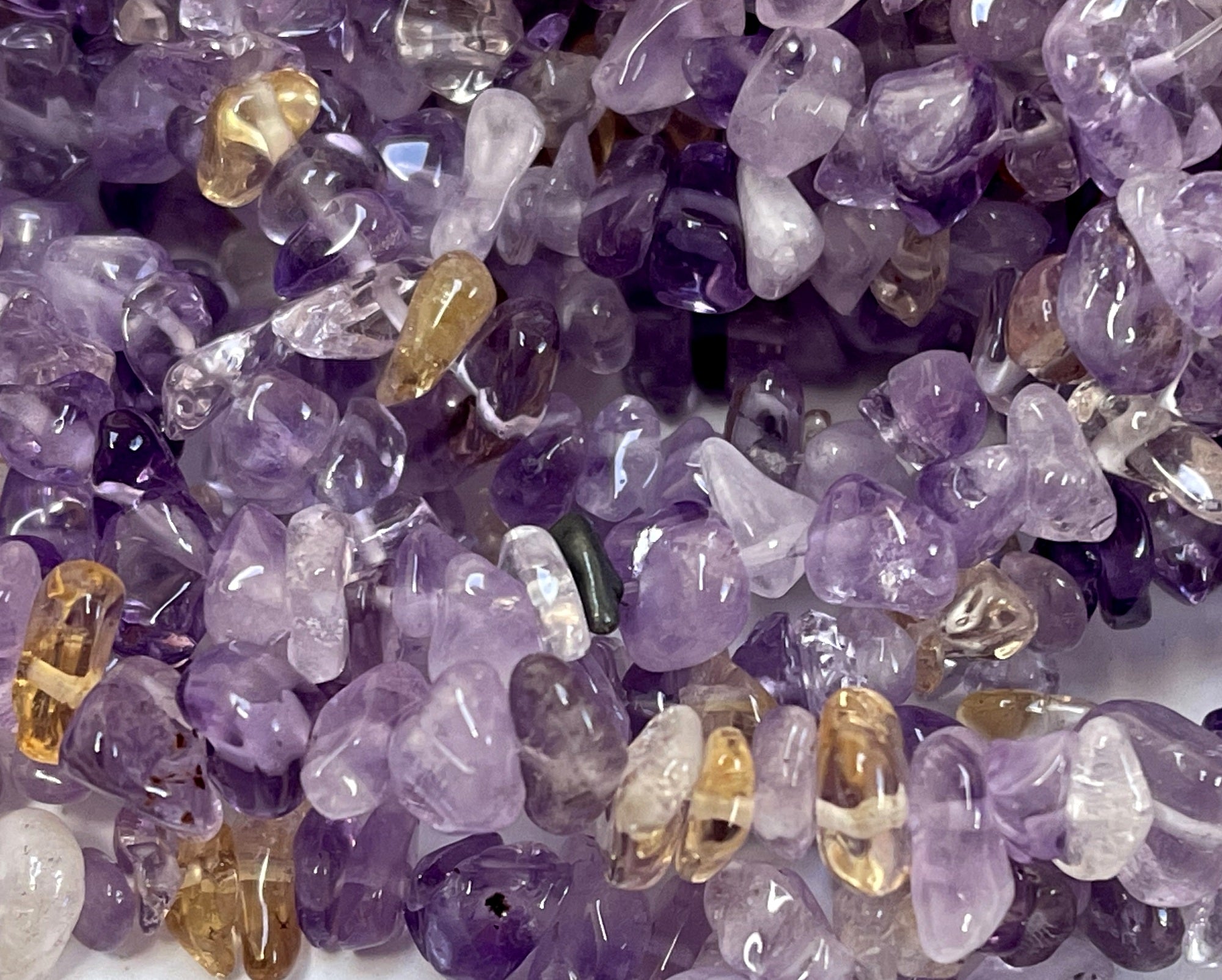 Ametrine 6-8mm chip beads natural Amethyst Citrine gemstone chips 33" strand