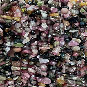 Multi Colour Tourmaline 6-10mm chip beads natural gemstone chips 34" strand - Oz Beads 