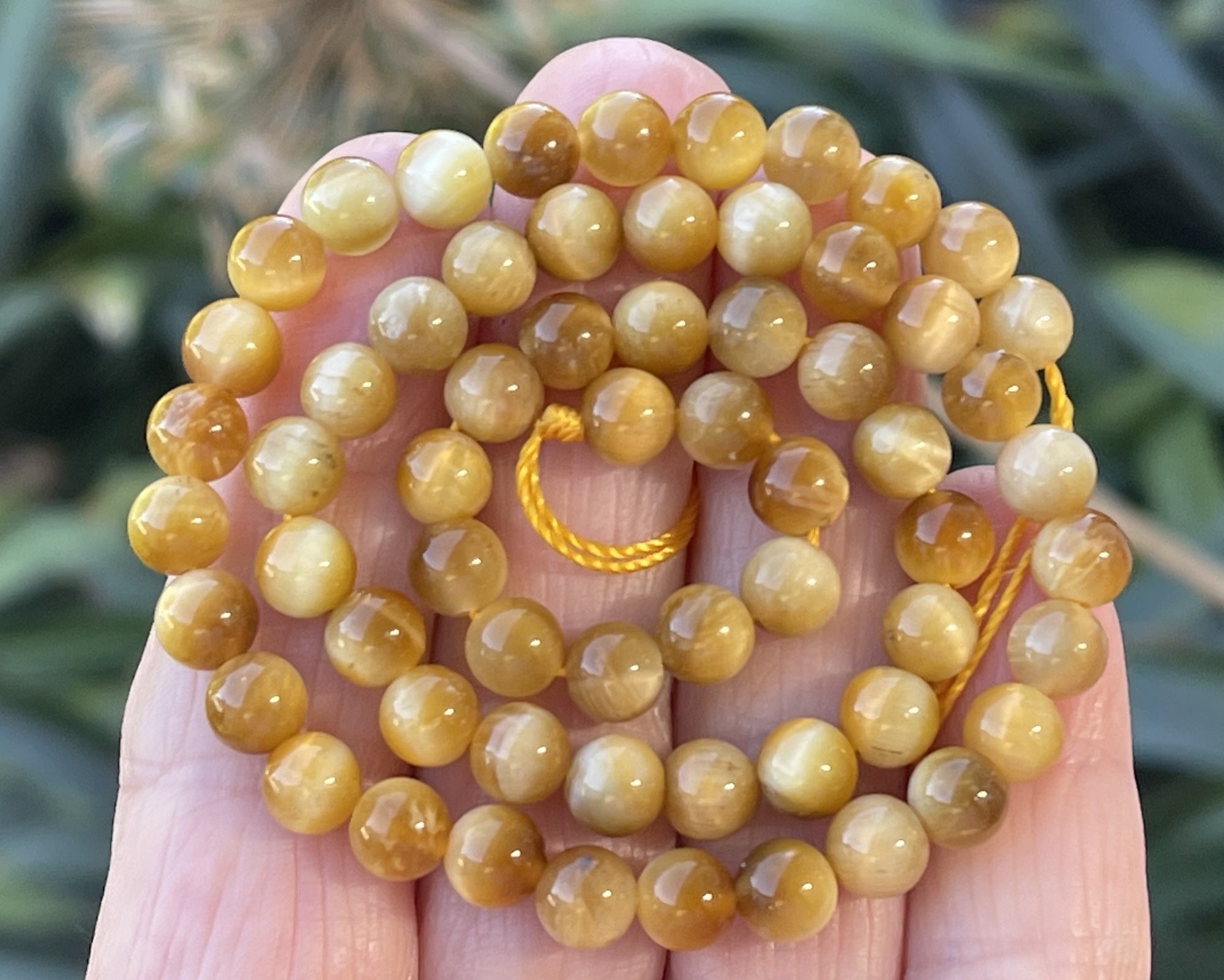 Golden Tiger Eye 6mm round gemstone beads 15" strand
