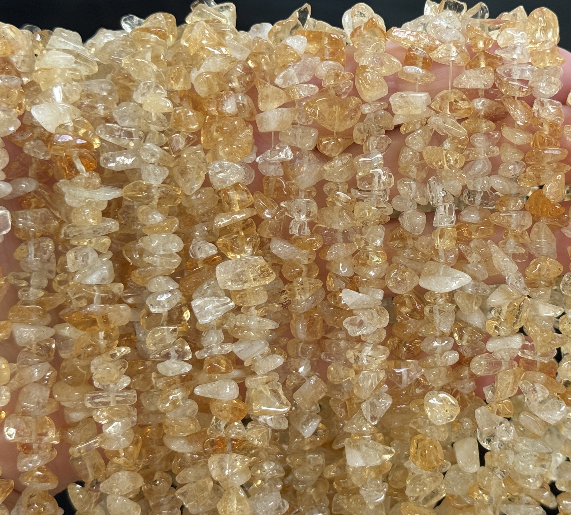 Citrine 6-10mm chip beads natural gemstone chips 32" strand