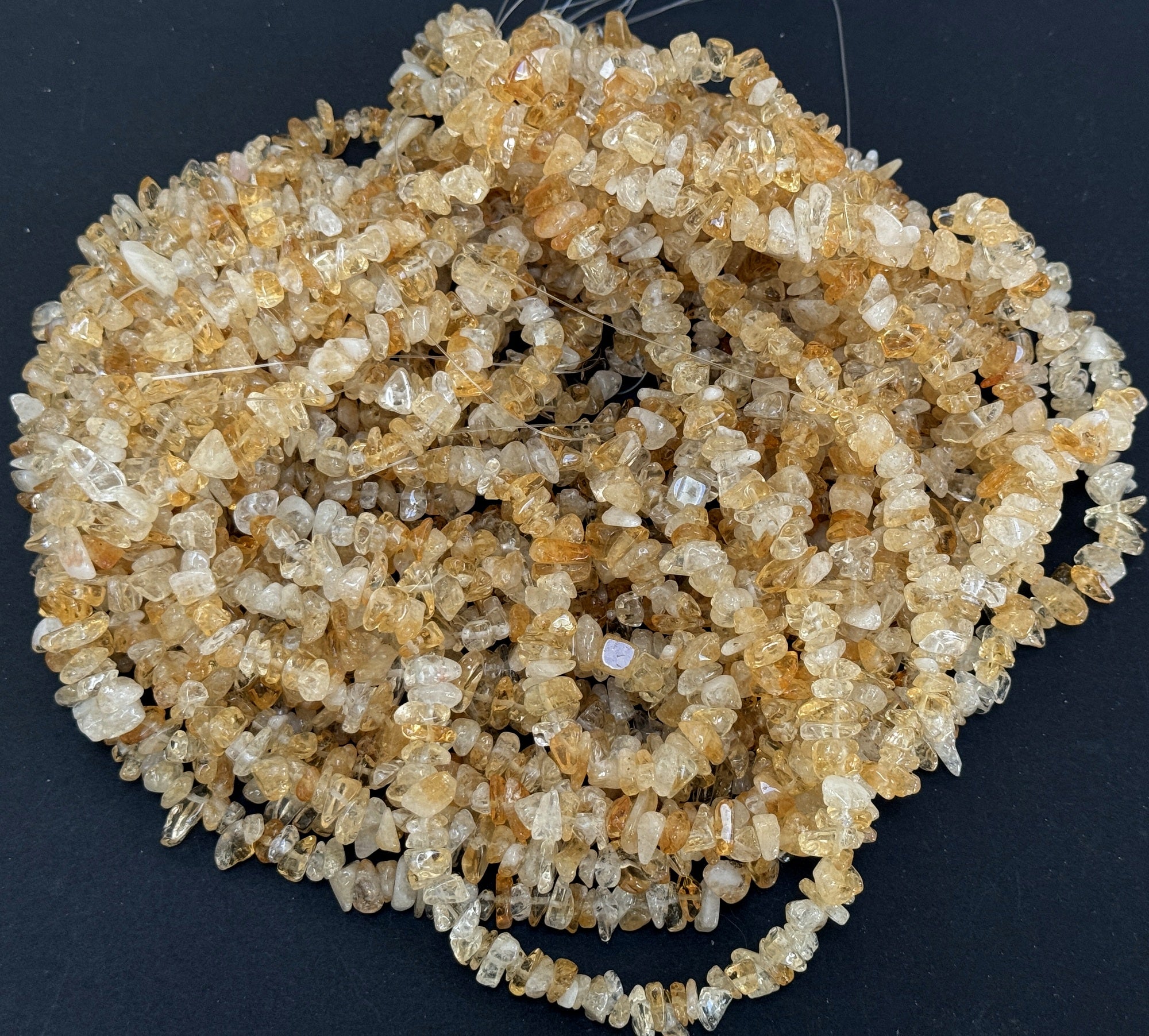 Citrine 6-10mm chip beads natural gemstone chips 32" strand