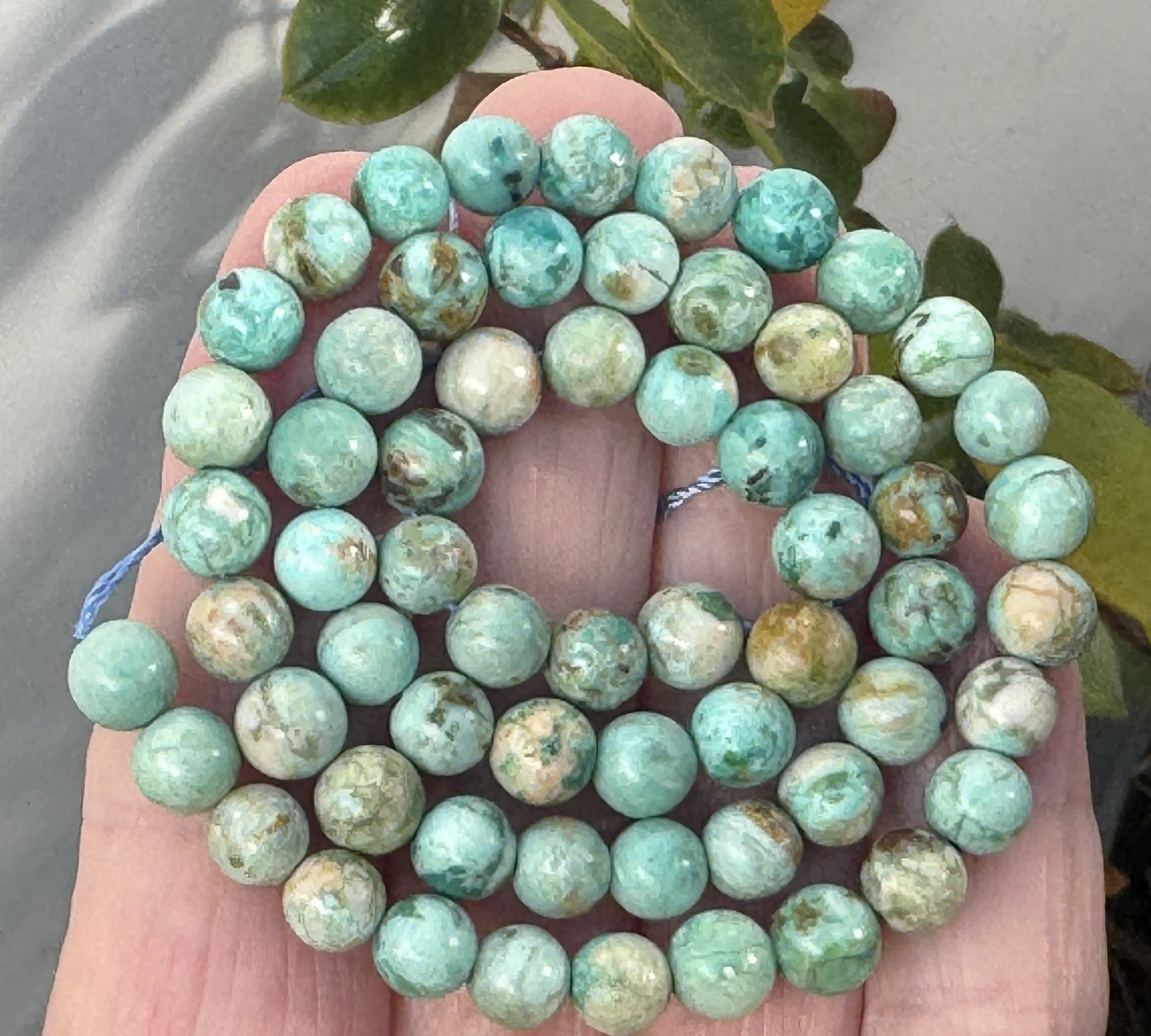Peruvian Turquoise 6mm round natural gemstone beads strand