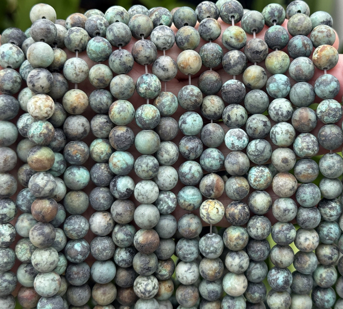 African Turquoise Matte 8mm round gemstone beads 38cm strand - Oz Beads 