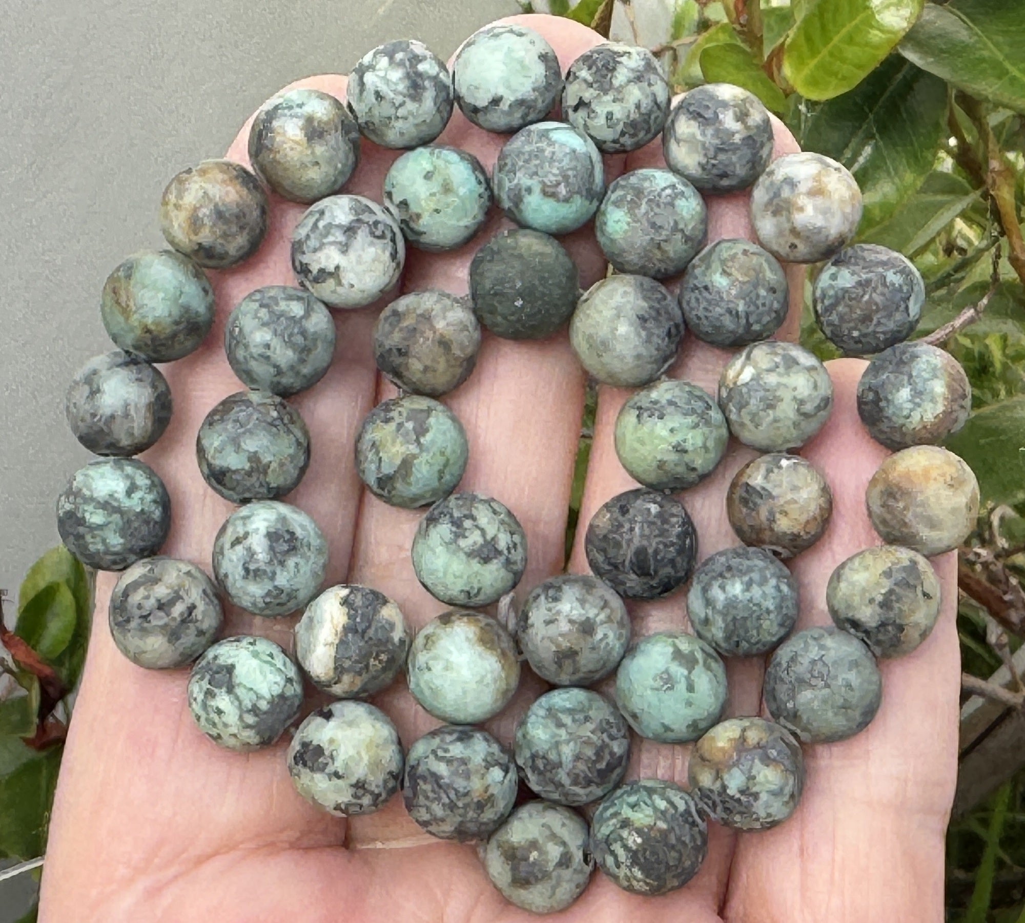 African Turquoise Matte 8mm round gemstone beads 38cm strand - Oz Beads 