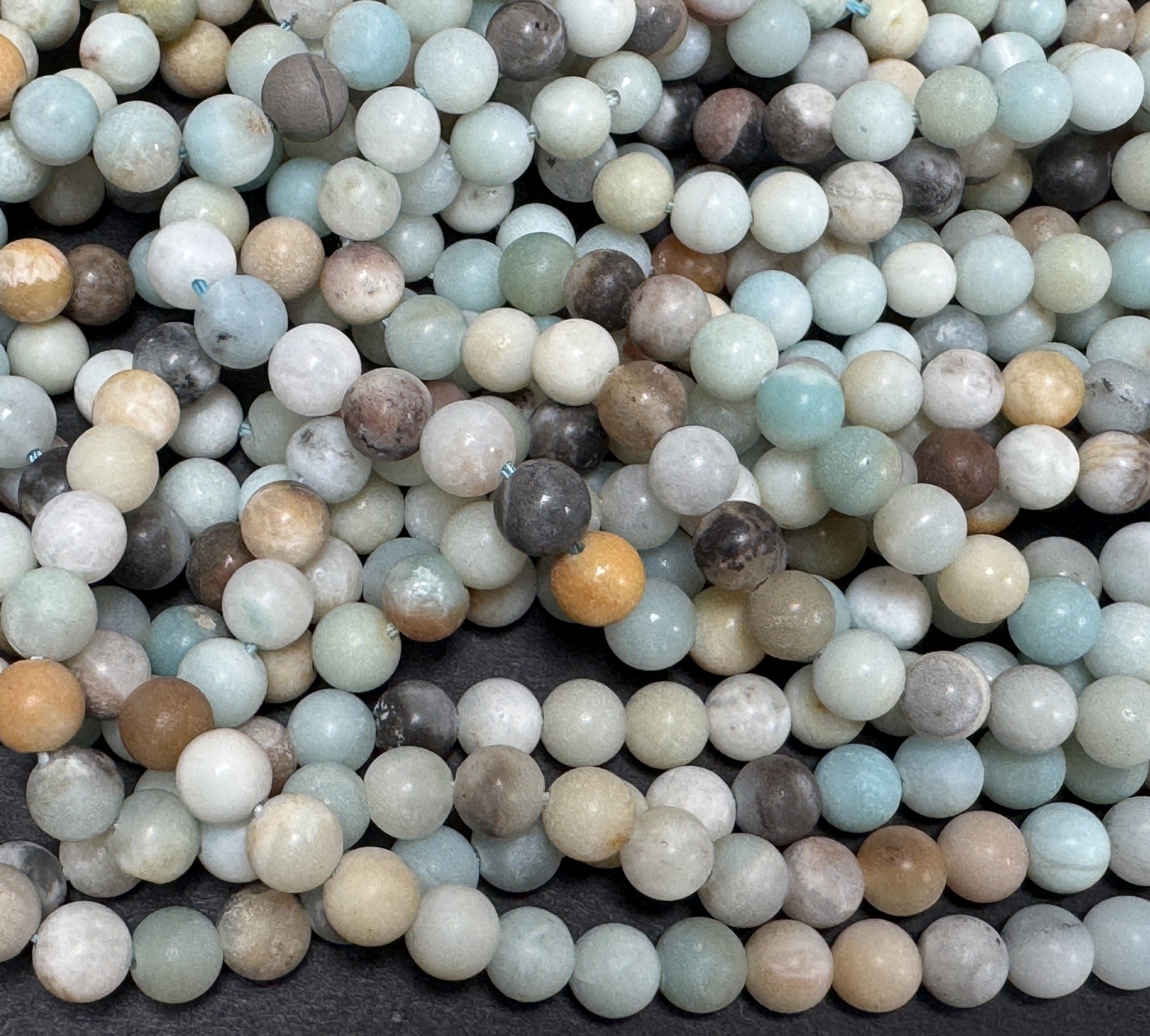 Amazonite matte 6mm round gemstone beads 39cm strand - Oz Beads
