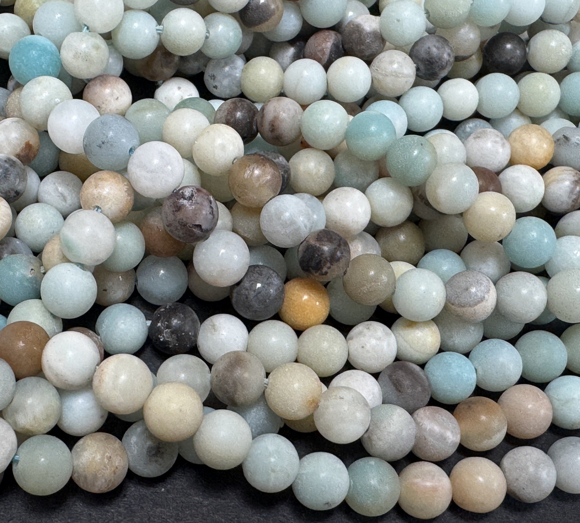Amazonite matte 6mm round gemstone beads 39cm strand - Oz Beads