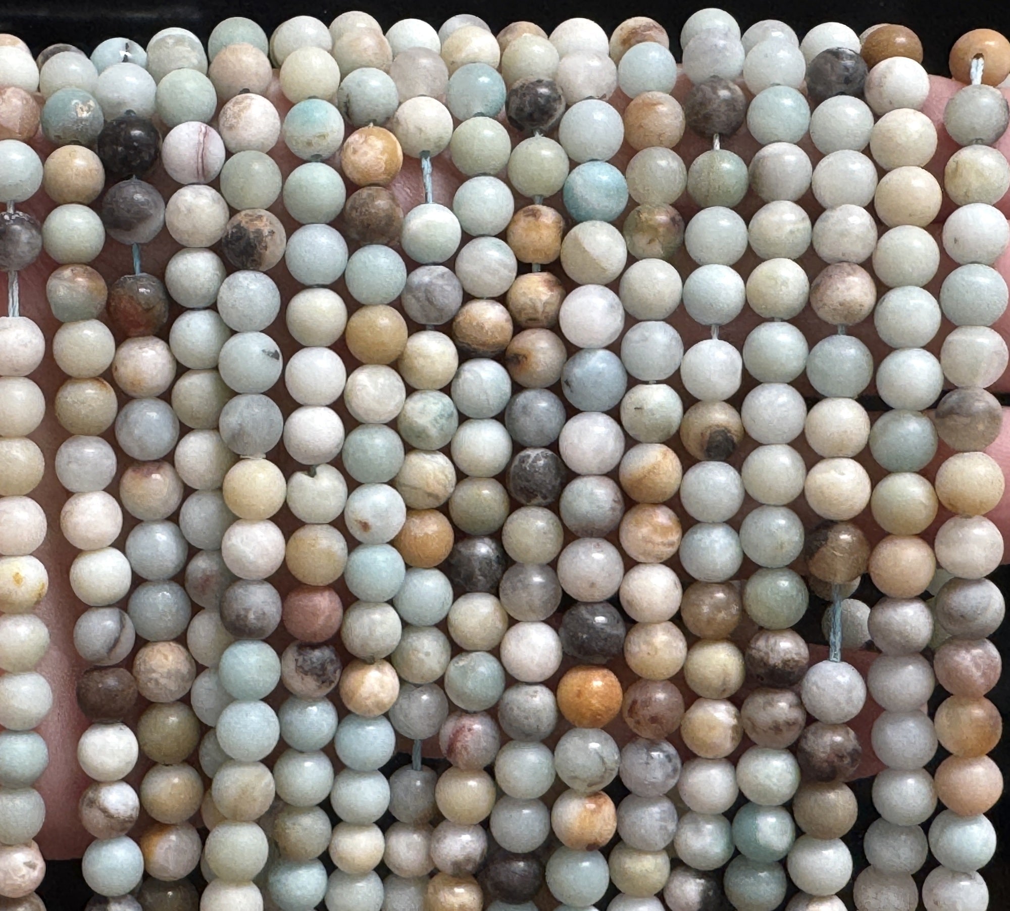 Amazonite matte 6mm round gemstone beads 39cm strand - Oz Beads
