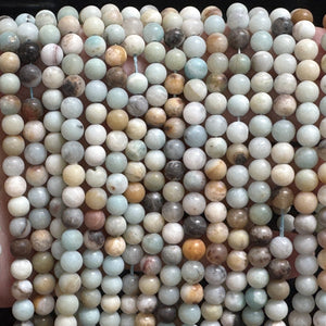 Amazonite matte 6mm round gemstone beads 39cm strand - Oz Beads