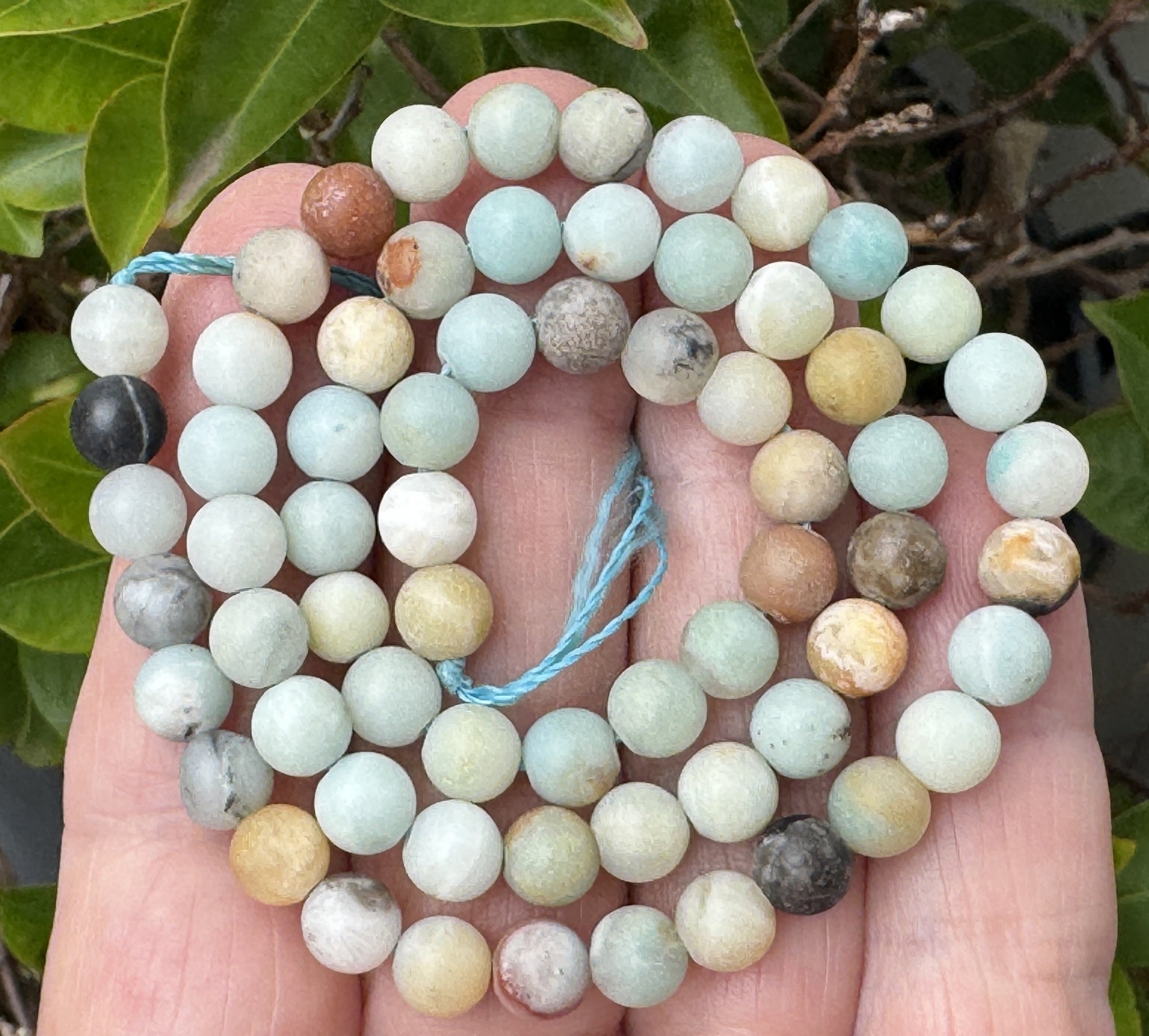 Amazonite matte 6mm round gemstone beads 39cm strand - Oz Beads