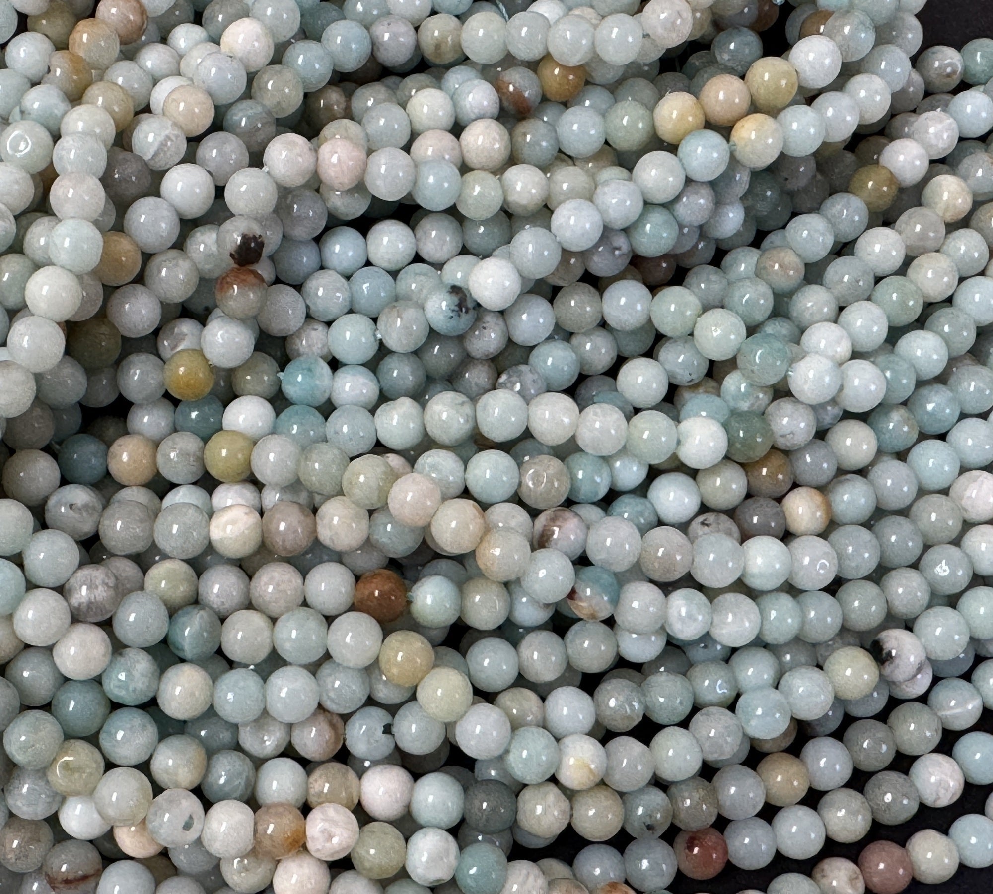 Amazonite 6mm round polished gemstone beads 16" strand - Oz Beads 