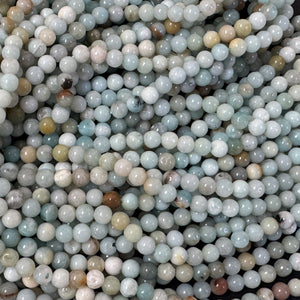 Amazonite 6mm round polished gemstone beads 16" strand - Oz Beads 
