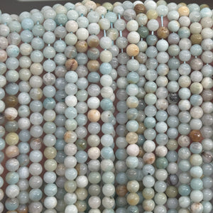 Amazonite 6mm round polished gemstone beads 16" strand - Oz Beads 