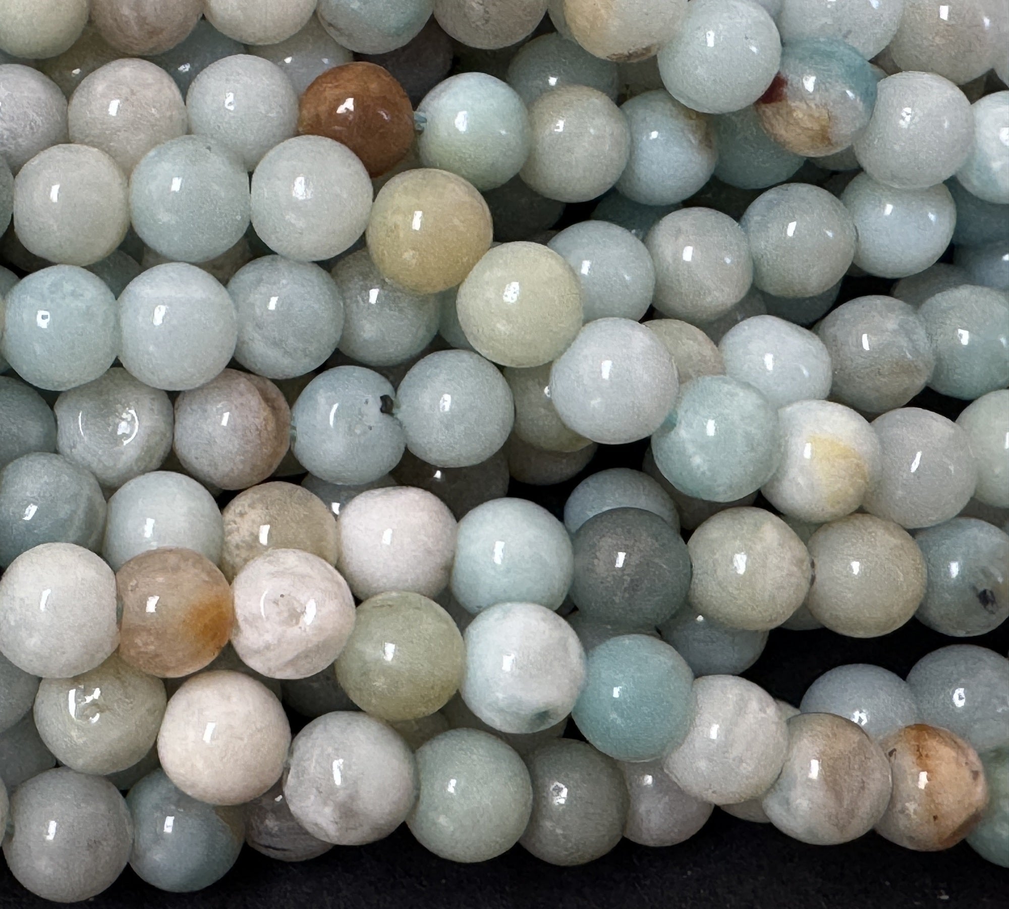 Amazonite 6mm round polished gemstone beads 16" strand - Oz Beads 