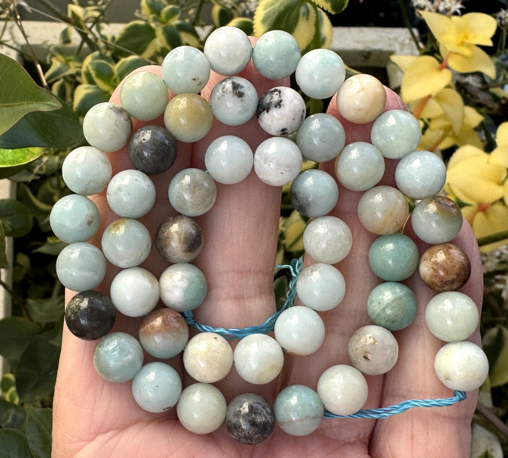 Amazonite 8mm round polished gemstone beads 15.5" strand - Oz Beads 