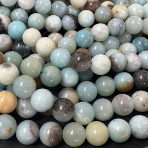 Amazonite 8mm round polished gemstone beads 15.5" strand - Oz Beads 