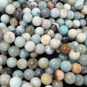 Amazonite 8mm round polished gemstone beads 15.5" strand - Oz Beads 