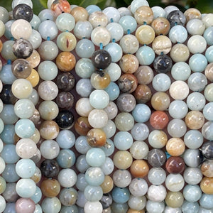 Amazonite 8mm round polished gemstone beads 15.5" strand - Oz Beads 