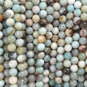 Amazonite 8mm round polished gemstone beads 15.5" strand - Oz Beads 