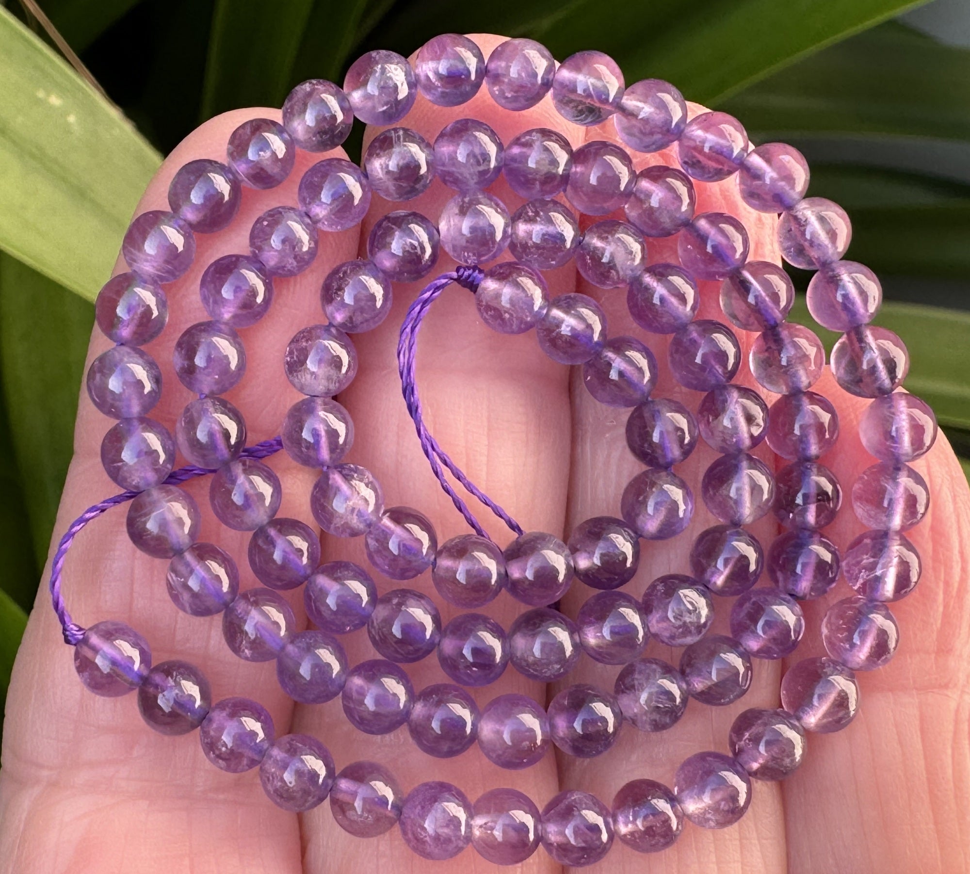 Amethyst 4mm round natural gemstone beads 15.5" strand - Oz Beads 