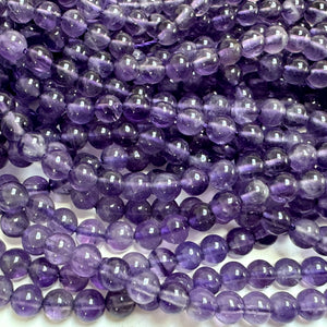 Amethyst 4mm round natural gemstone beads 15.5" strand - Oz Beads 