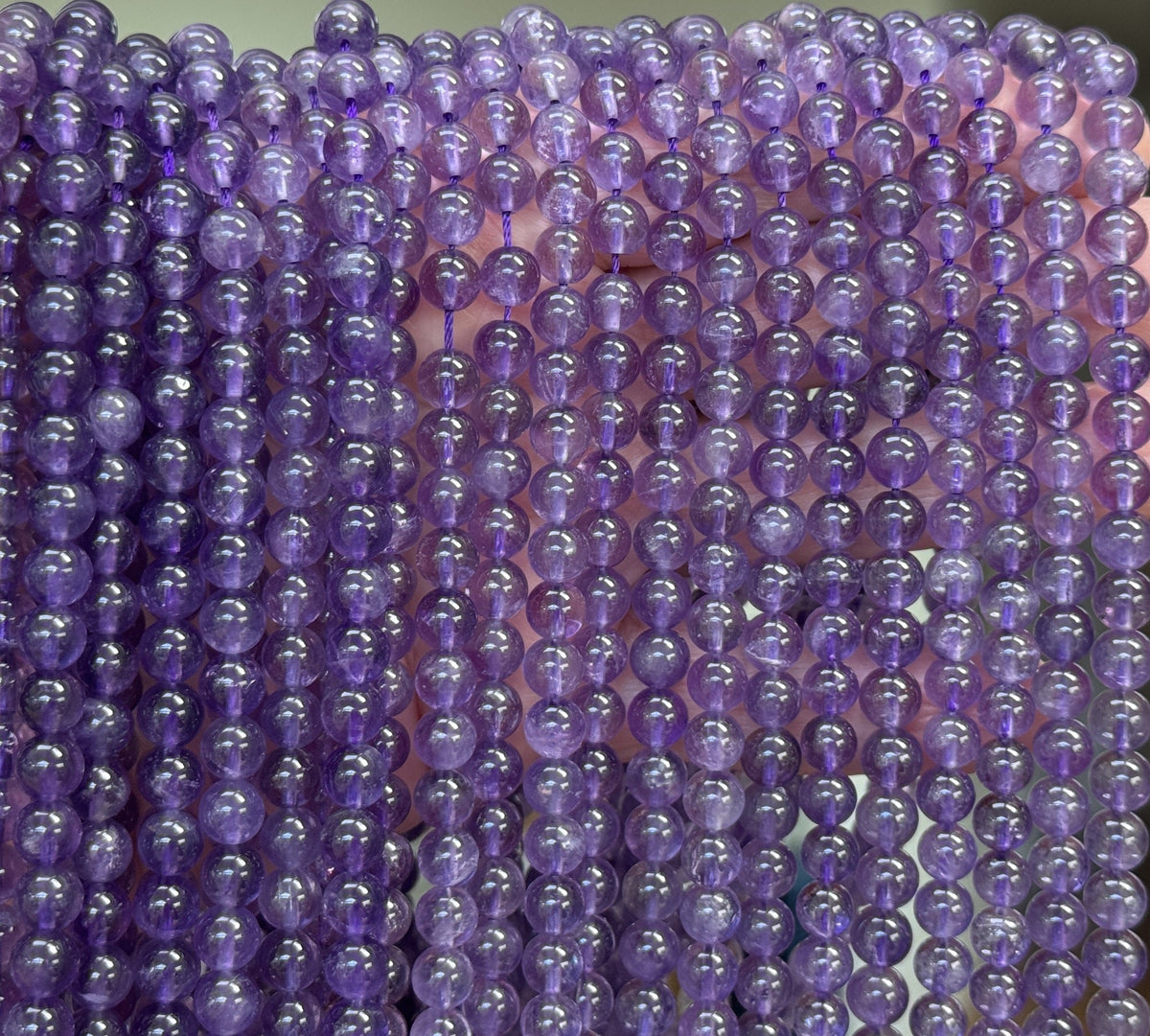 Amethyst 6mm round natural gemstone beads 15.5" strand - Oz Beads 
