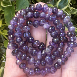 Amethyst 7x5mm rounded freeform nuggets natural gemstone beads 15.5" strand - Oz Beads 