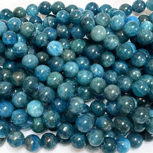 Apatite 8mm round natural gemstone beads 15" strand - Oz Beads 