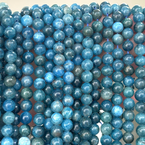 Apatite 8mm round natural gemstone beads 15" strand - Oz Beads 
