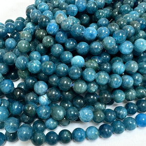Apatite 8mm round natural gemstone beads 15" strand - Oz Beads 