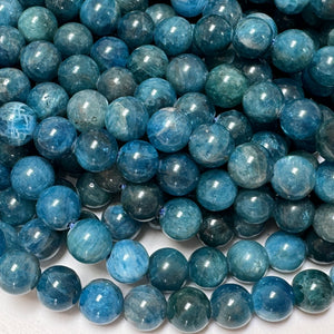 Apatite 8mm round natural gemstone beads 15" strand - Oz Beads 