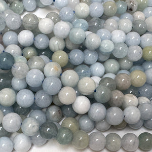 Aquamarine multi-colour 6mm round gemstone beads 15" strand - Oz Beads 