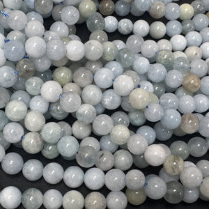 Aquamarine multi-colour 6mm round gemstone beads 15" strand - Oz Beads 