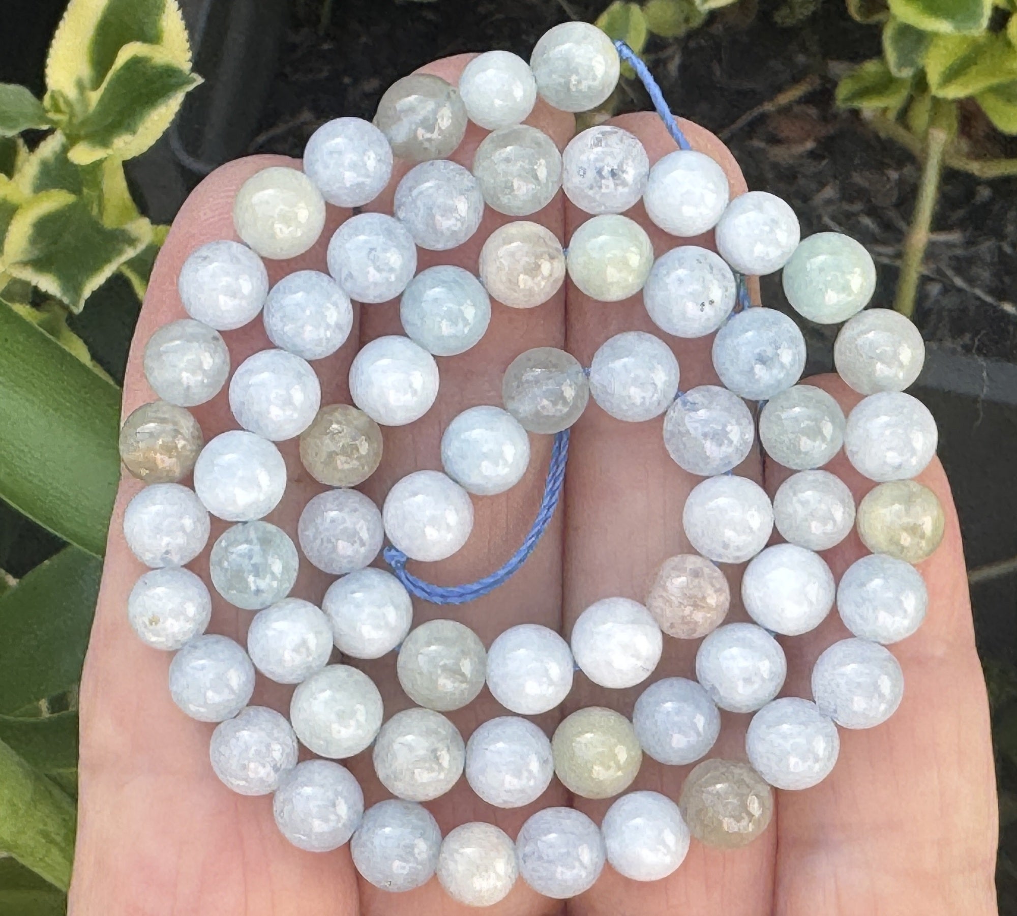 Aquamarine multi-colour 6mm round gemstone beads 15" strand - Oz Beads 