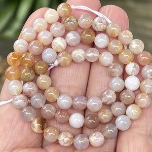 Australian Agate 6mm round natural gemstone beads 15.5" strand - Oz Beads 