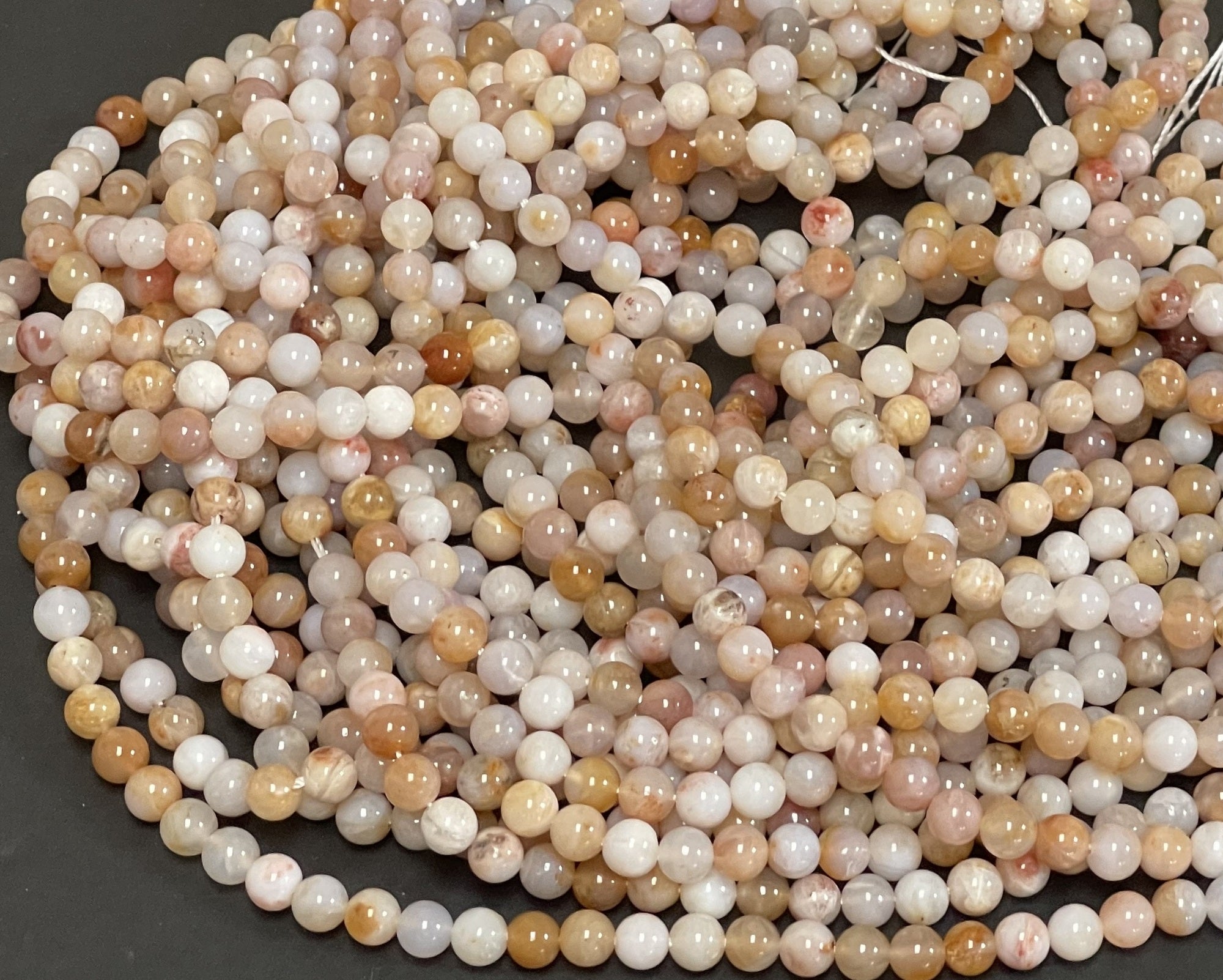 Australian Agate 6mm round natural gemstone beads 15.5" strand - Oz Beads 