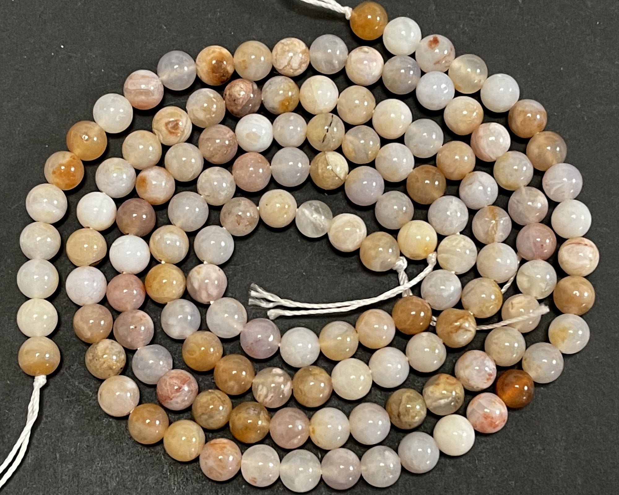 Australian Agate 6mm round natural gemstone beads 15.5" strand - Oz Beads 