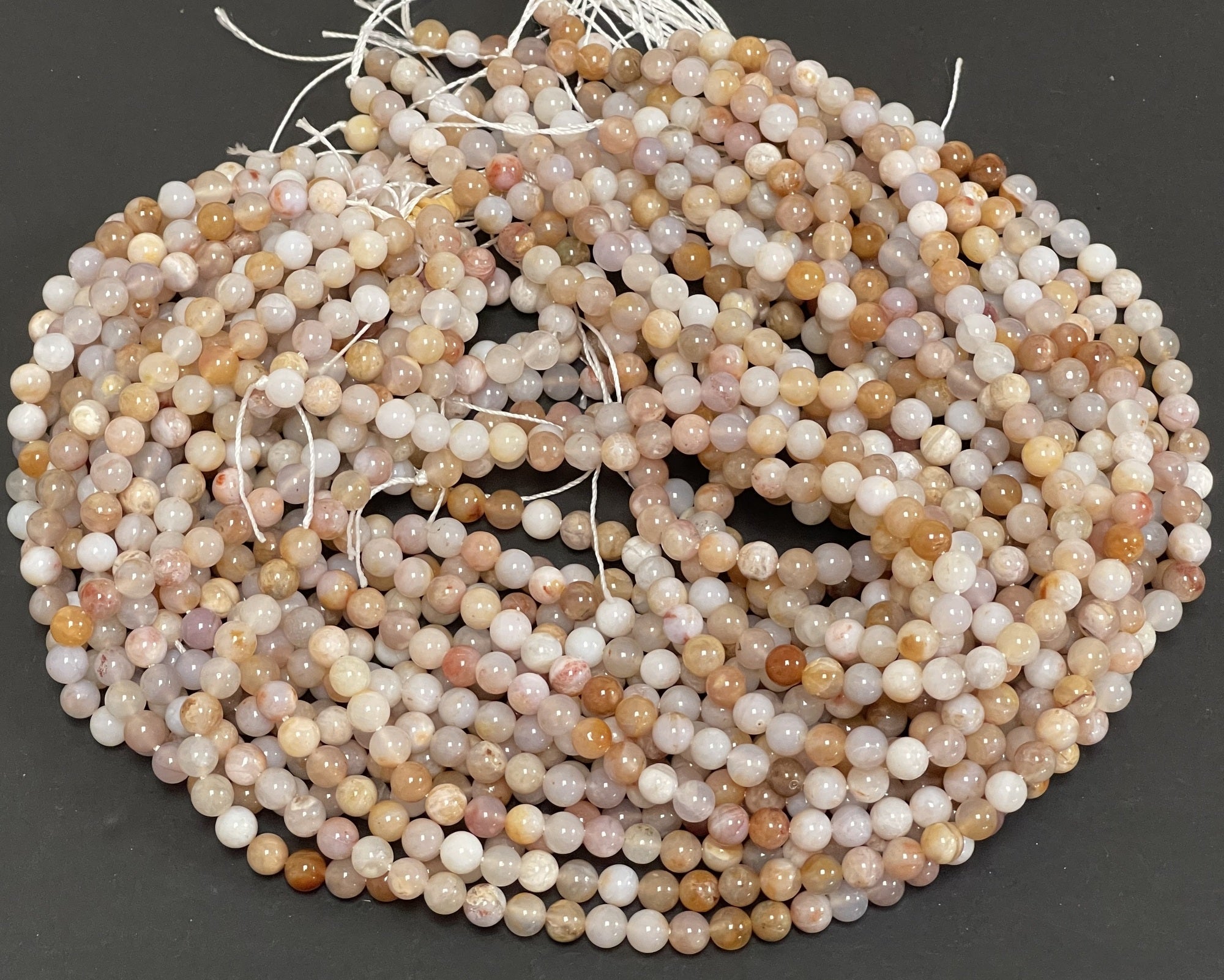 Australian Agate 6mm round natural gemstone beads 15.5" strand - Oz Beads 