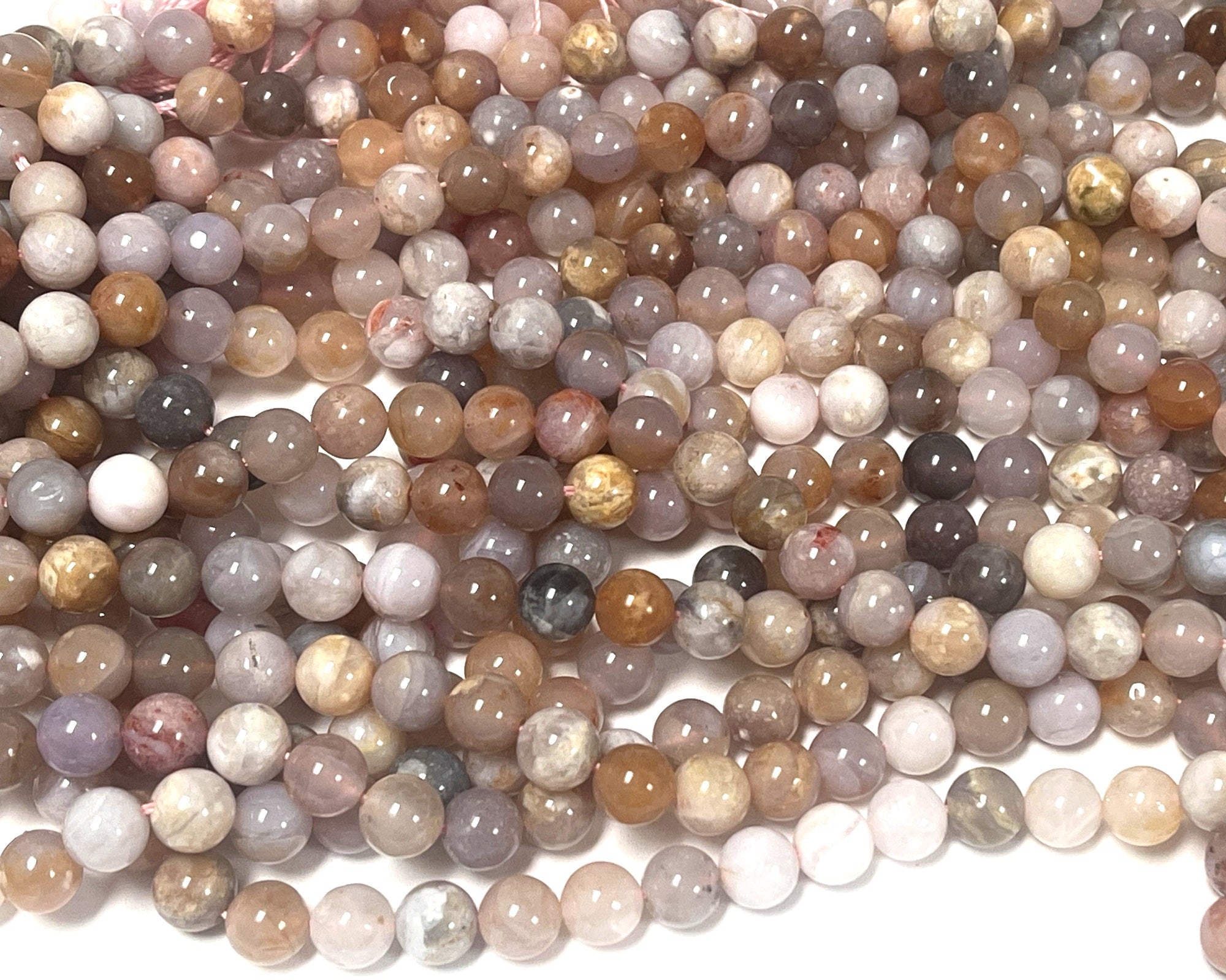 Australian Agate 8mm round natural gemstone beads 15.5" strand - Oz Beads 