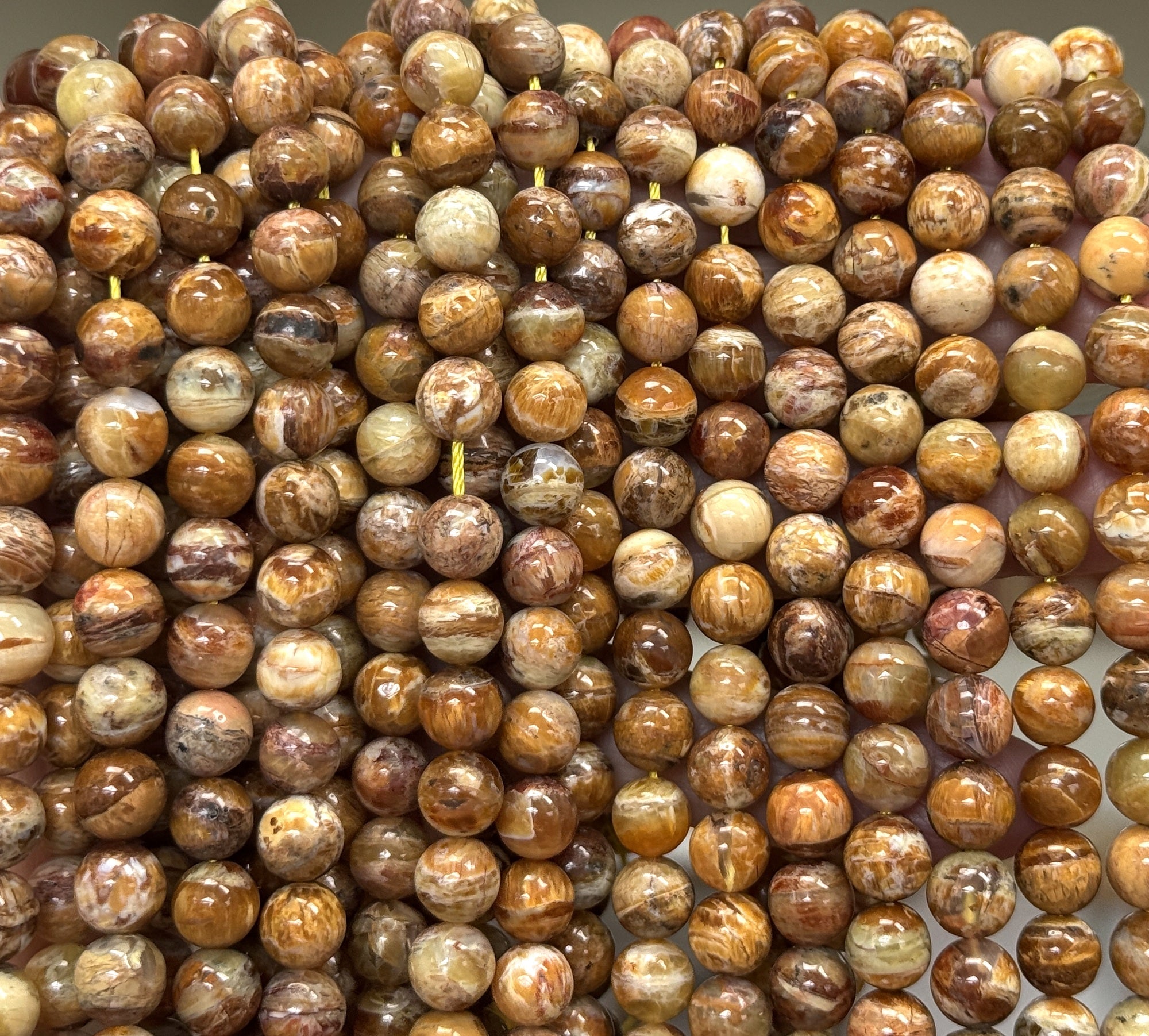 Australian Cat's Eye Opal 8mm round gemstone beads 15.5" strand - Oz Beads 